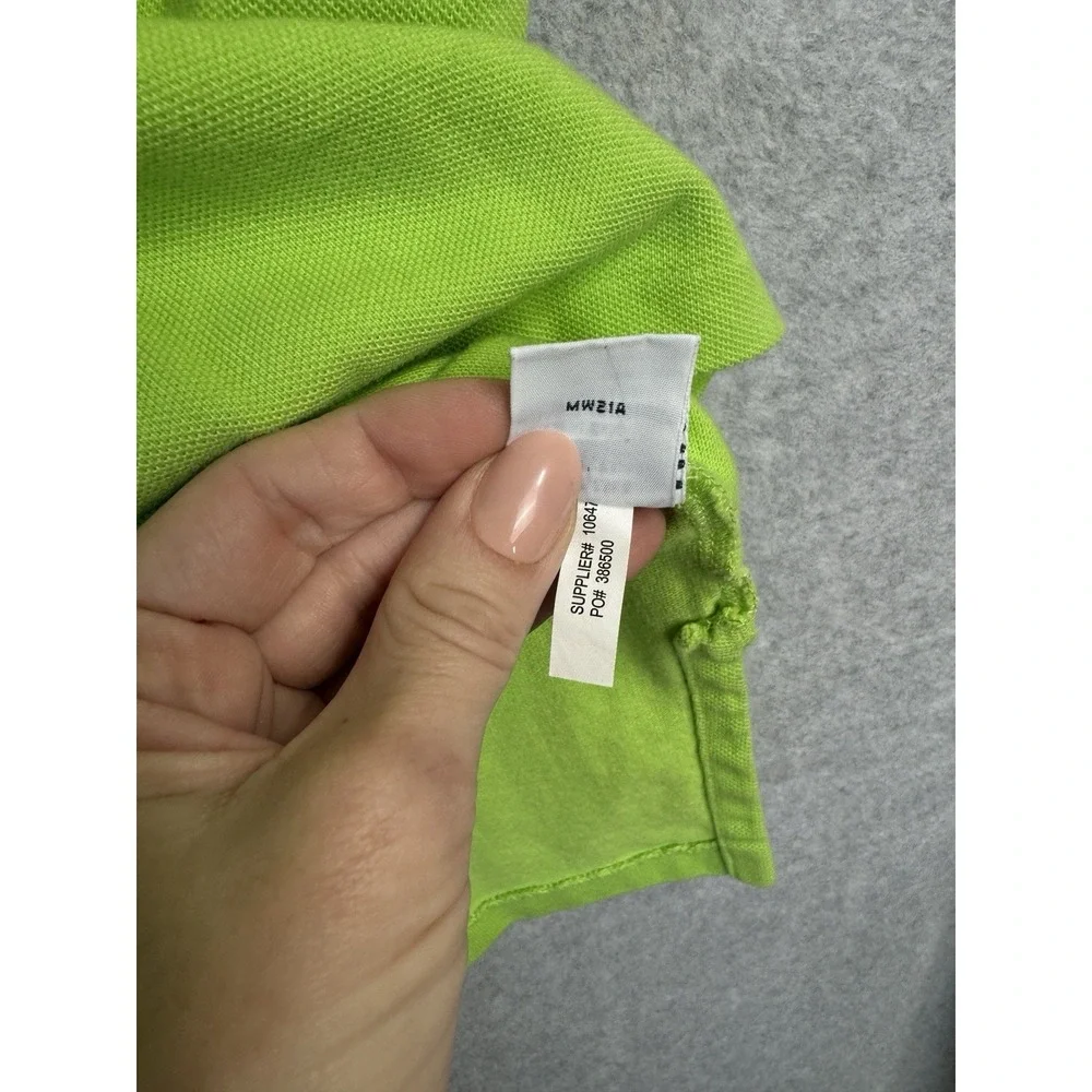 VTG Polo Ralph‎ Lauren XXL Green Polo Shirt Big Purple Crest Logo Cotton Classic